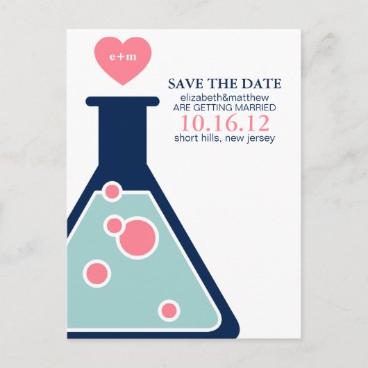 Perfect Chemistry Wedding Save the Date Aankondigingskaart (Voorkant)