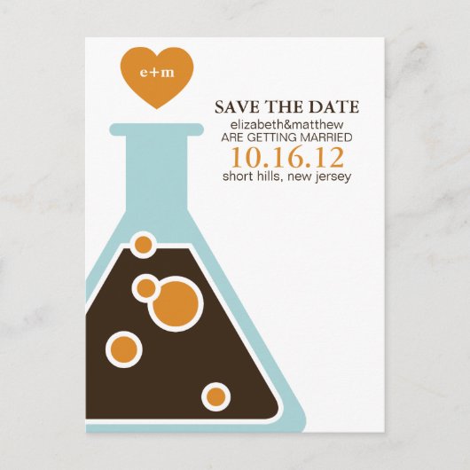Perfect Chemistry Wedding Save the Date Aankondigingskaart (Voorkant)