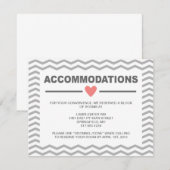 Perfect Chevron Coral and Grey Accommododations Ca Informatiekaartje (Voorkant / Achterkant)