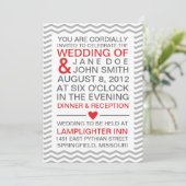 Perfect Chevron/Zig Zag Red & Grey Kaart (Staand voorkant)