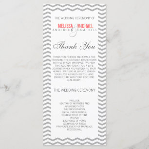 Perfect Chevron/Zig Zag Wedding Programme Programmakaart