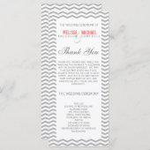 Perfect Chevron/Zig Zag Wedding Programme Programmakaart (Voorkant / Achterkant)