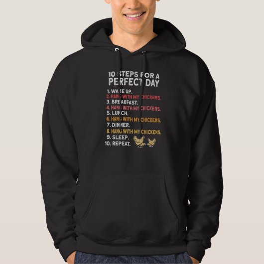 Perfect Chicken Day Farmer Rooster Hen Chicken Hoodie (Voorkant)
