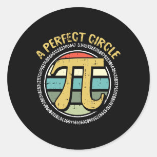 Perfect Circle Pi Day Retro Wiskunde Symbolen Aant Ronde Sticker
