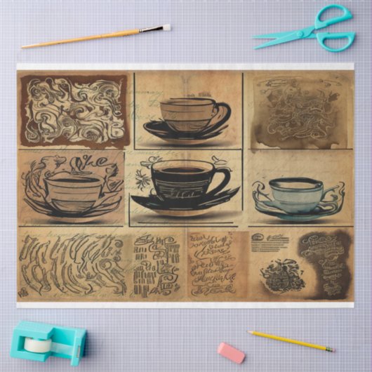 Perfect Coffee cup ephemera collage Tissuepapier (Craft)