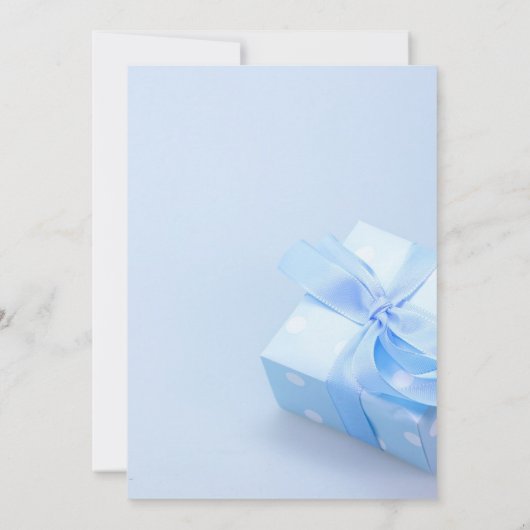 Perfect, Cool, Blauwe Uitnodiging van de Gift (Achterkant)