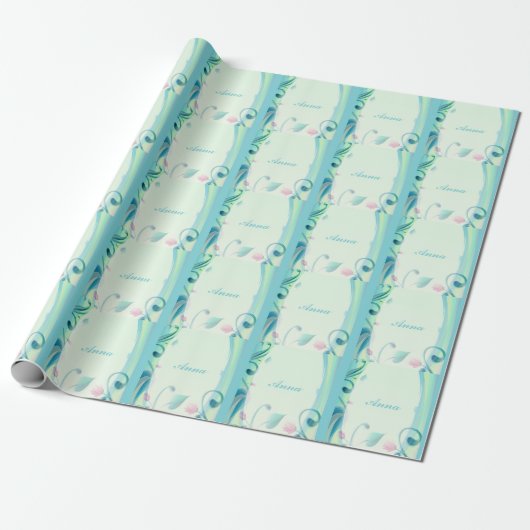 Perfect, Cool Blue Flowers Cadeaupapier (Uitgerold)