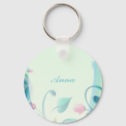 Perfect, Cool Blue Flowers Sleutelhanger (Voorkant)