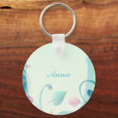 Perfect, Cool Blue Flowers Sleutelhanger (Voorkant)