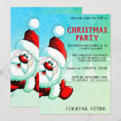 Perfect, Cool, Groene Santa Uitnodiging (Voorkant / Achterkant)