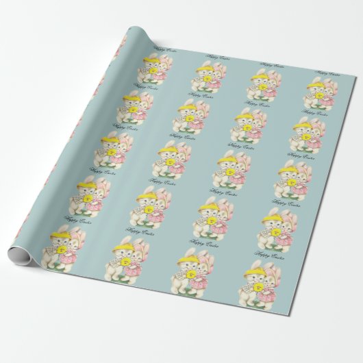 Perfect, Cool Happy Pasen, Bunny Cadeaupapier (Uitgerold)