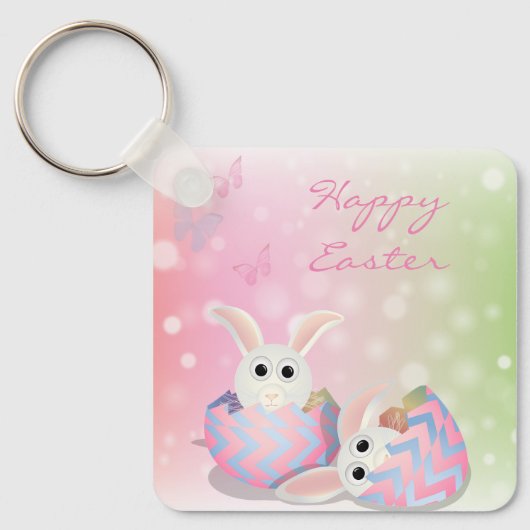 Perfect, Cool Happy Pasen, Happy Bunny Sleutelhanger (Voorkant)