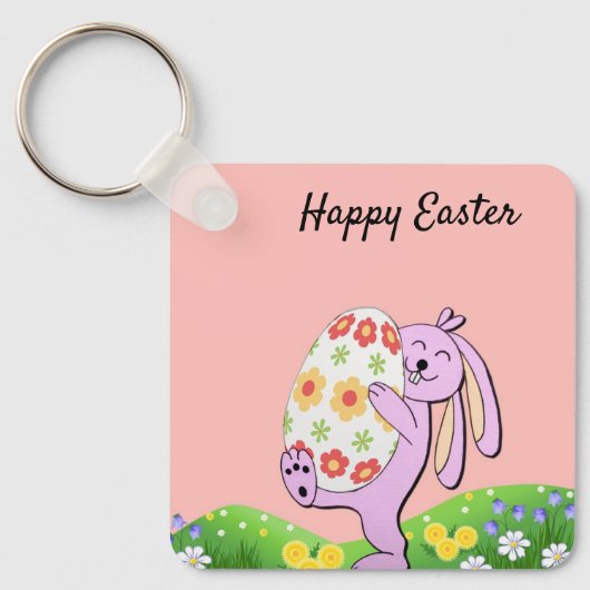 Perfect, Cool Happy Pasen, Happy Bunny Sleutelhanger (Voorkant)