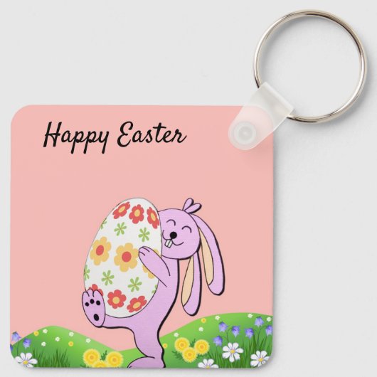 Perfect, Cool Happy Pasen, Happy Bunny Sleutelhanger (Achterkant)
