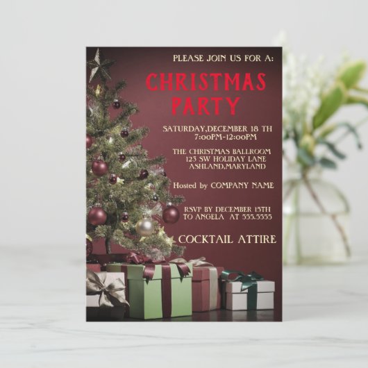 Perfect, cool, rode kerstboom kaart (Staand voorkant)