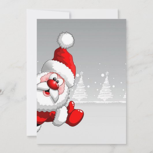 Perfect, Cool, Zilveren Kerstman Uitnodiging (Achterkant)