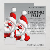 Perfect, Cool, Zilveren Kerstman Uitnodiging (Voorkant / Achterkant)