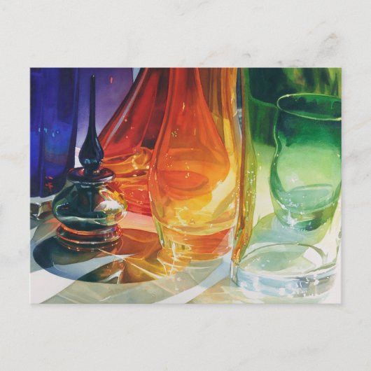 "Perfect Curves" Art Glass Waterverf Briefkaart (Voorkant)