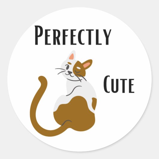 Perfect Cute Cat Ronde Sticker (Voorkant)