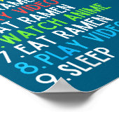 Perfect Day Anime Gaming Ramen Lover Funny Eat Sle Poster (Hoek)