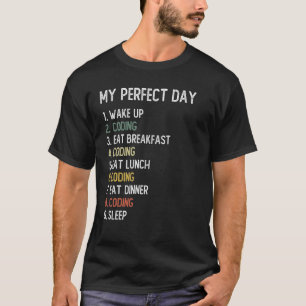 Perfect Day Coding Mannen Jongens Tiener Coding T-shirt