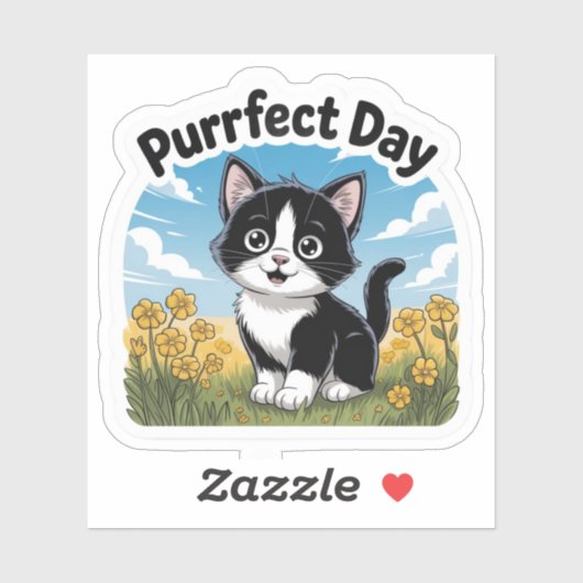 Perfect Day Kitten Sticker – Gezellig & Schattige (Vel)