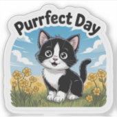 Perfect Day Kitten Sticker – Gezellig & Schattige (Voorkant)