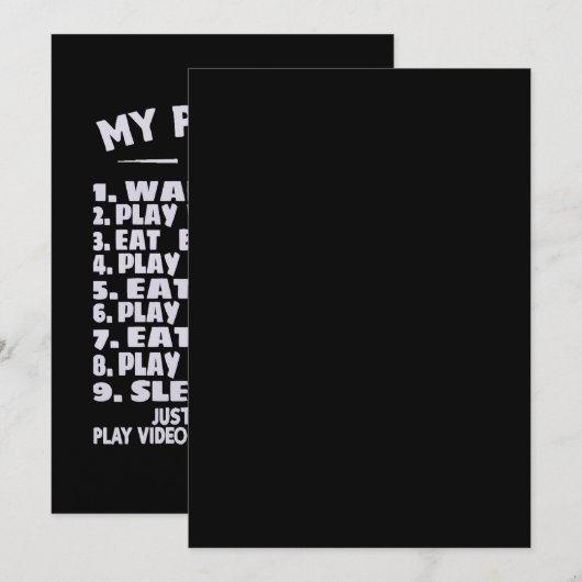 Perfect Day Play Videogames T-shirt, Gamer Pa So Kaart (Voorkant / Achterkant)