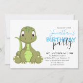 Perfect Dinosaur-thema verjaardagsuitnodiging! Aankondiging (Voorkant)