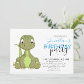Perfect Dinosaur-thema verjaardagsuitnodiging! Aankondiging (Staand voorkant)