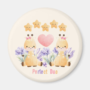 Perfect Duo   Kleine Paar Giraffe Magneet