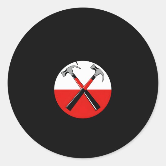 Perfect dus twee hamers kruisen elkaar voor ronde sticker (Voorkant)