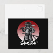 Perfect Eervolle Samurai Retro - Zwart en Wit Briefkaart (Voorkant / Achterkant)