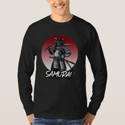 Perfect Eervolle Samurai Retro - Zwart en Wit T-shirt (Voorkant)