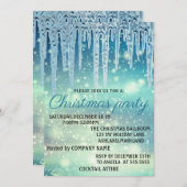 Perfect, elegant, blauwe kerstuitnodiging kaart (Voorkant / Achterkant)