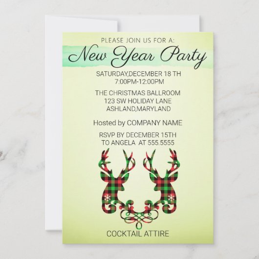 Perfect, elegant, gecontroleerde rendierkerst in kaart (Voorkant)