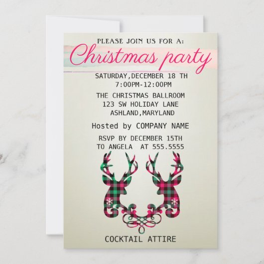 Perfect, elegant, gecontroleerde rendierkerst in kaart (Voorkant)