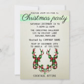 Perfect, Elegant, Geruit Rendier Kerst  Kaart (Voorkant)