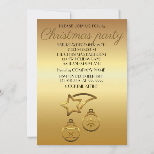 Perfect, elegant, gouden kerstmis kaart (Voorkant)