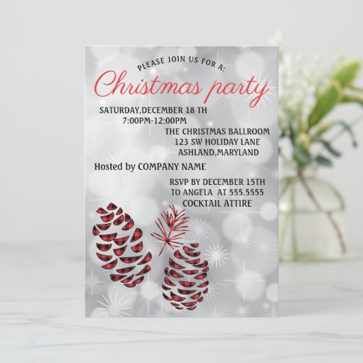 Perfect, elegant, kerstuitnodiging kaart (Staand voorkant)