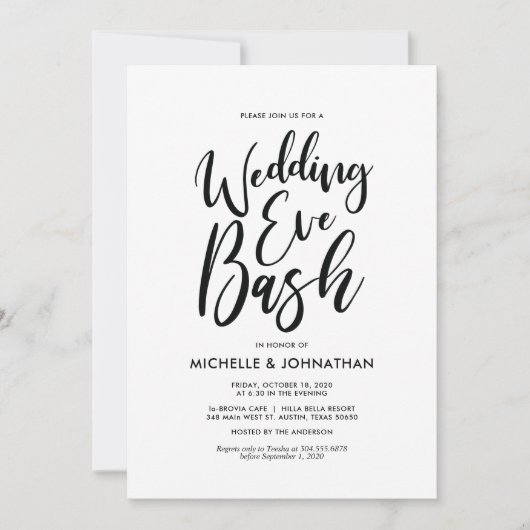 Perfect Elegant Wedding Rehearsal Dinner Invites Kaart (Voorkant)