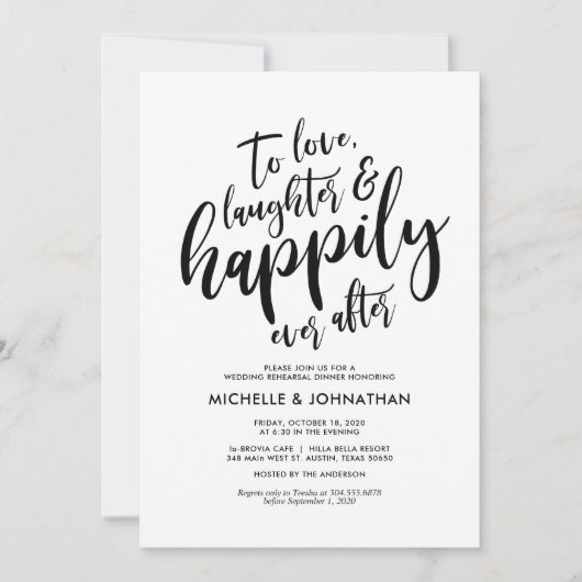 Perfect Elegant Wedding Rehearsal Dinner Invites Kaart (Voorkant)
