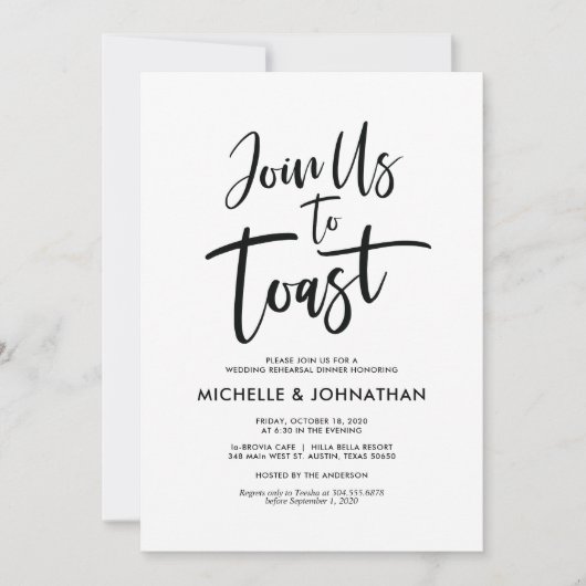 Perfect Elegant Wedding Rehearsal Dinner Invites Kaart (Voorkant)