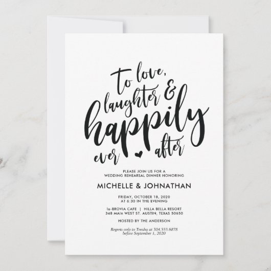 Perfect Elegant Wedding Rehearsal Dinner Invites Kaart (Voorkant)