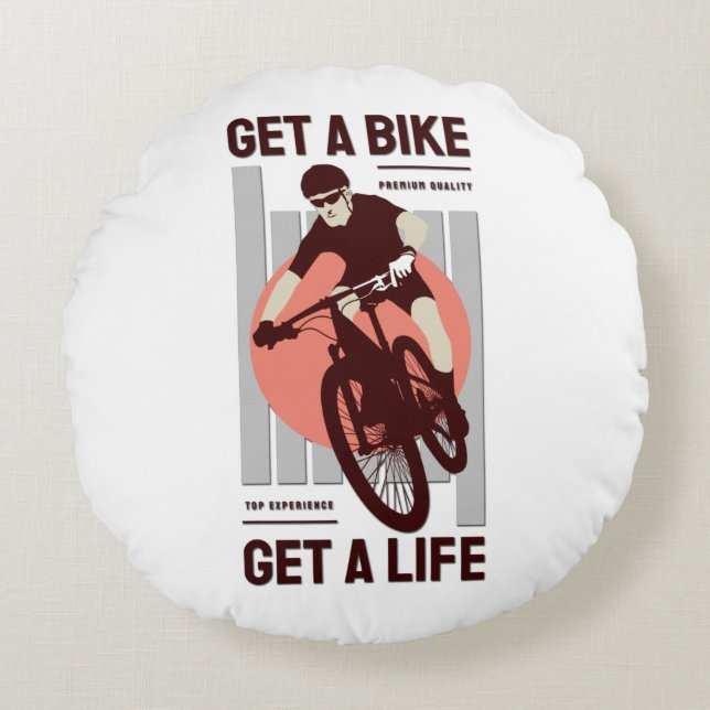 Perfect Fietsontwerp - Pak een fiets, pak een leve Rond Kussen (Voorkant)