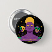Perfect for Mardi Gras 2026 Ronde Button 5,7 Cm (Voorkant /achterkant)