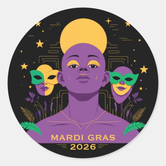 Perfect for Mardi Gras 2026 Ronde Sticker (Voorkant)