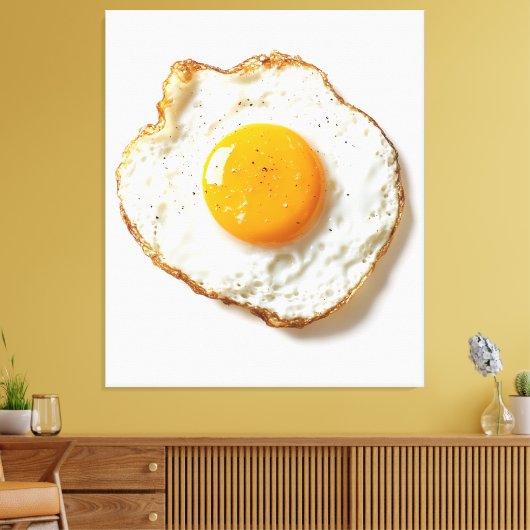 Perfect gebakken ei met scherpe randen en gouden j canvas afdruk (Insitu (Woonkamer))
