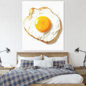 Perfect gebakken ei met scherpe randen en gouden j canvas afdruk (Insitu (Slaapkamer))