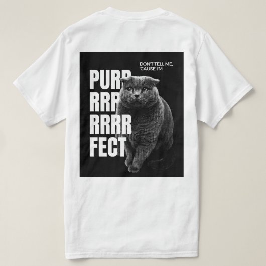Perfect gedaan – Grunge Cat Attitude T-shirt (Design achterkant)